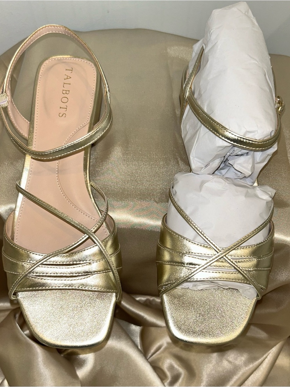 Talbots Metallic Gold Strappy Sandals